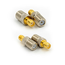 1 2pcs Straight RF Coax Adapter F To SMA Convertor F Female