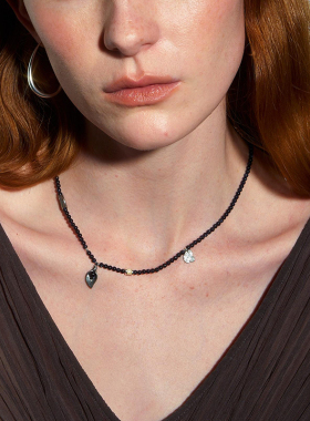 DINN DINN DESIGN度假项链蓝色串珠吊坠项链新款精致百搭高级感