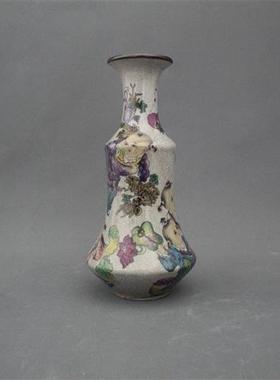 景德镇仿古陶瓷乾隆粉彩婴戏图花瓶家居装饰展柜摆件收藏做旧瓷器