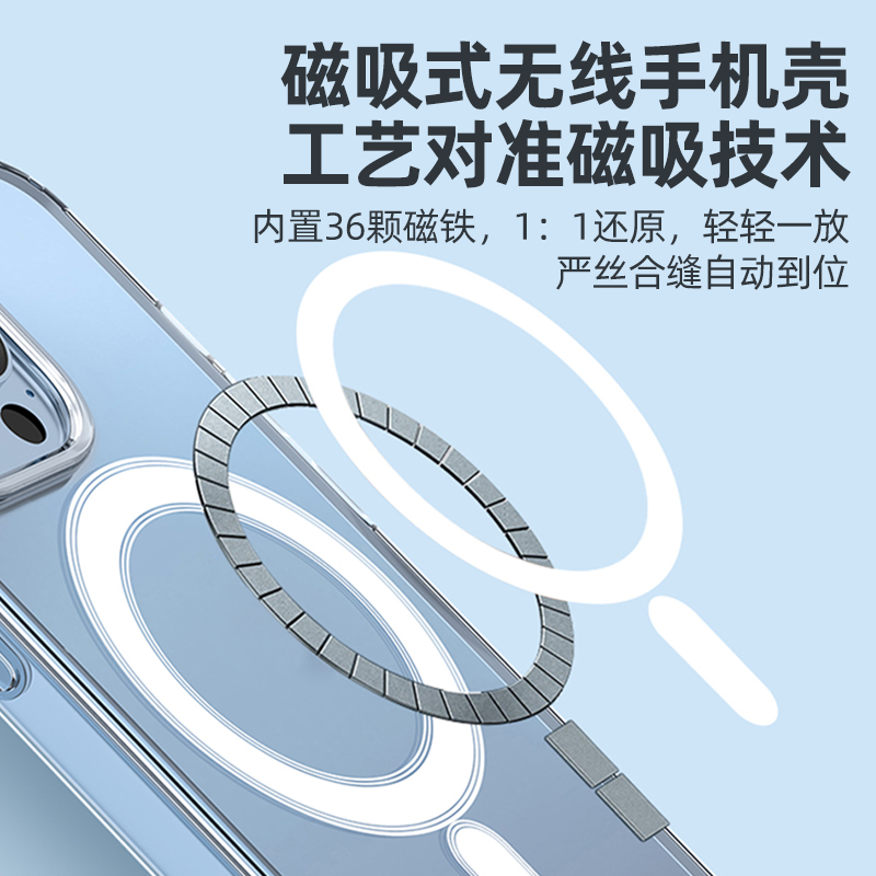 BZBC适用苹果iPhone15磁吸手机壳14ProMax透明12Plus新款magsafe超薄11防摔mini全包13迷你pm女X高级xr保护套 - 图0