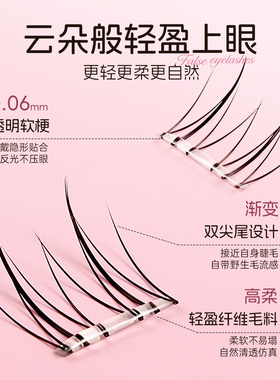 荔树小火苗免胶假睫下睫毛上镜眼睫毛自粘仿真