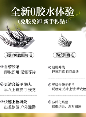 荔树免胶犬系假睫毛100簇狗狗眼睫毛懒人新手漫画小奶狗分段睫毛