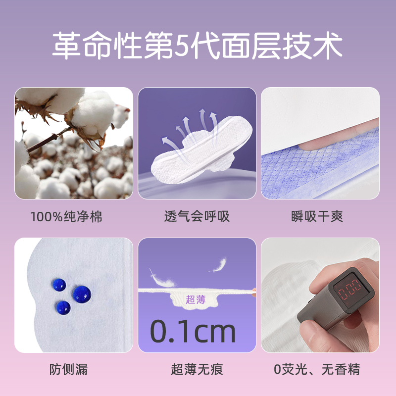 mifet卫生巾日用夜用护垫超薄透气姨妈巾组合装官方旗舰店正品