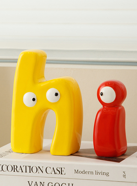 摆件OK字母酒柜装饰多巴胺奶油风客厅电视柜玄关氛围感桌面装饰品