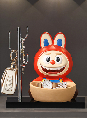 可爱卡通入户门口放钥匙收纳玄关摆件客厅桌面家居装饰品乔迁礼物