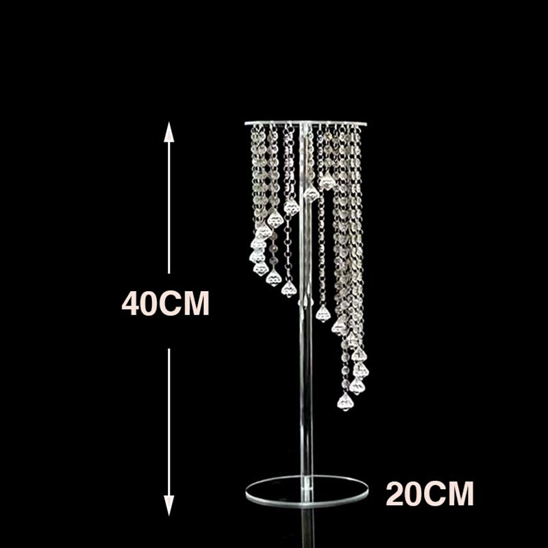 婚庆道具烛台花架水晶珠帘路引生日派对蛋糕架亚克力酒店主桌装饰 - 图1