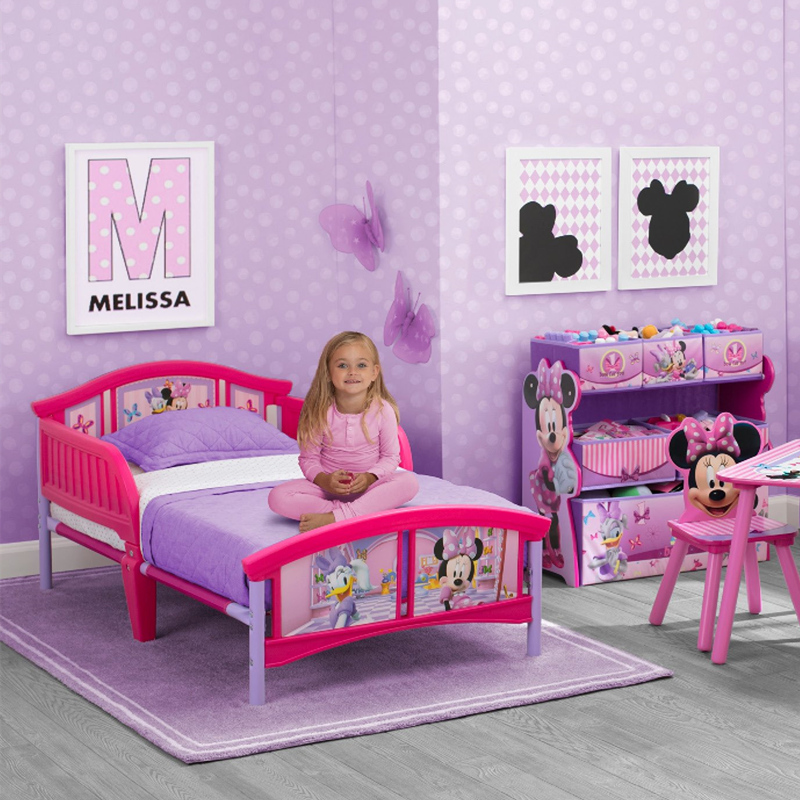 Delta迪士尼授权儿童床拼接床带护栏单人床男孩汽车床女孩公主床 - 图1