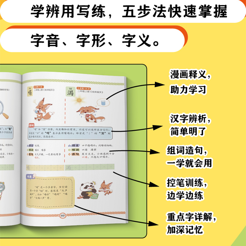 小学生错别字救星写字一分也不丢全2册 拜拜吧错别字高效纠错手册1-6年级通用小学语文高频易错字词专项训练直击课本常考字学习通