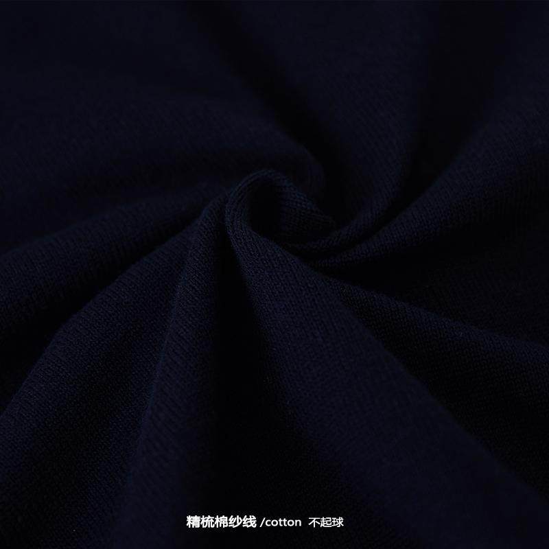 春夏新款藏蓝色圆领开衫纯棉针织衫外套女定制logo高级感穿搭毛衣,淘宝优惠券,粉丝福利购,淘宝优惠卷