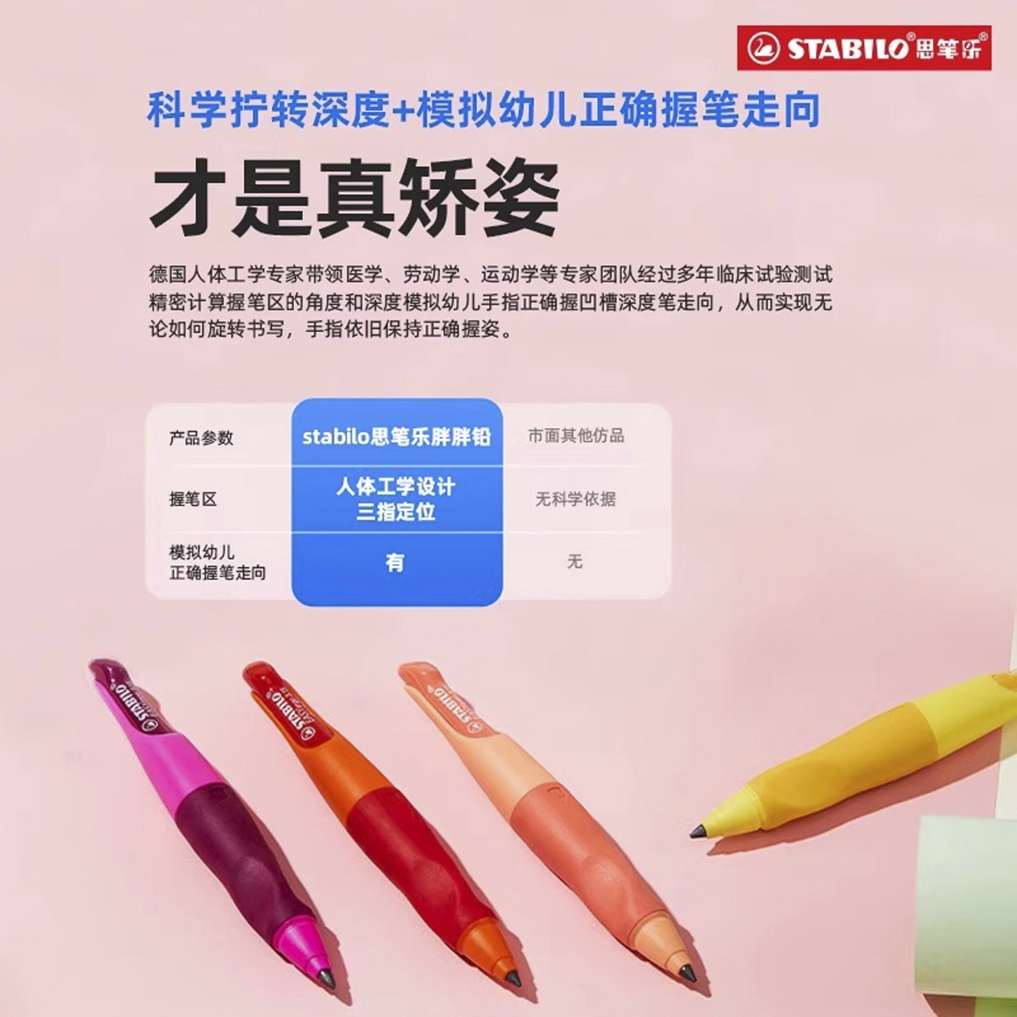 Stabilo思笔乐3.15自动铅笔小学生儿童幼儿园矫正握姿无毒不易断,淘宝优惠券,粉丝福利购,淘宝优惠卷