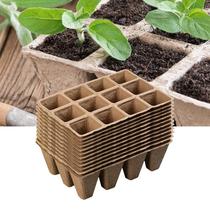 40 %HOT1 Set Growing Tray 12 Grids Degradable Paper Brown