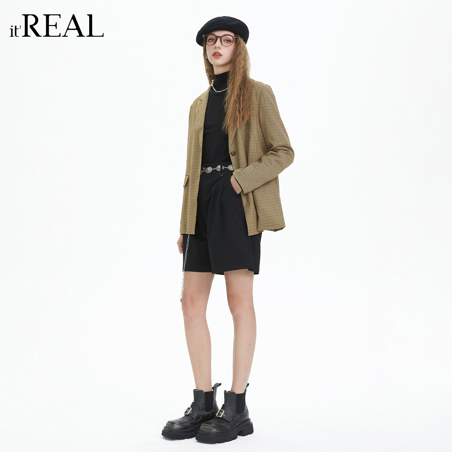 it'real瑞尔春季新款宽松黑色休闲百搭时尚短裤,淘宝优惠券,粉丝福利购,淘宝优惠卷