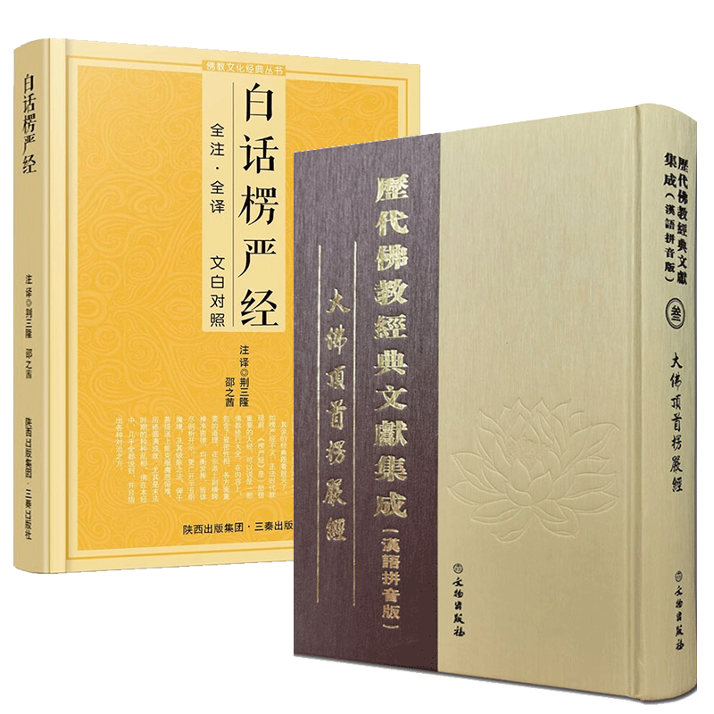 【二册】精装楞严经注音解释版 大佛顶首楞严经 白话楞严经 文白对照楞严经 楞严经简体横排大字诵读本 楞严经大义原文全译文注释