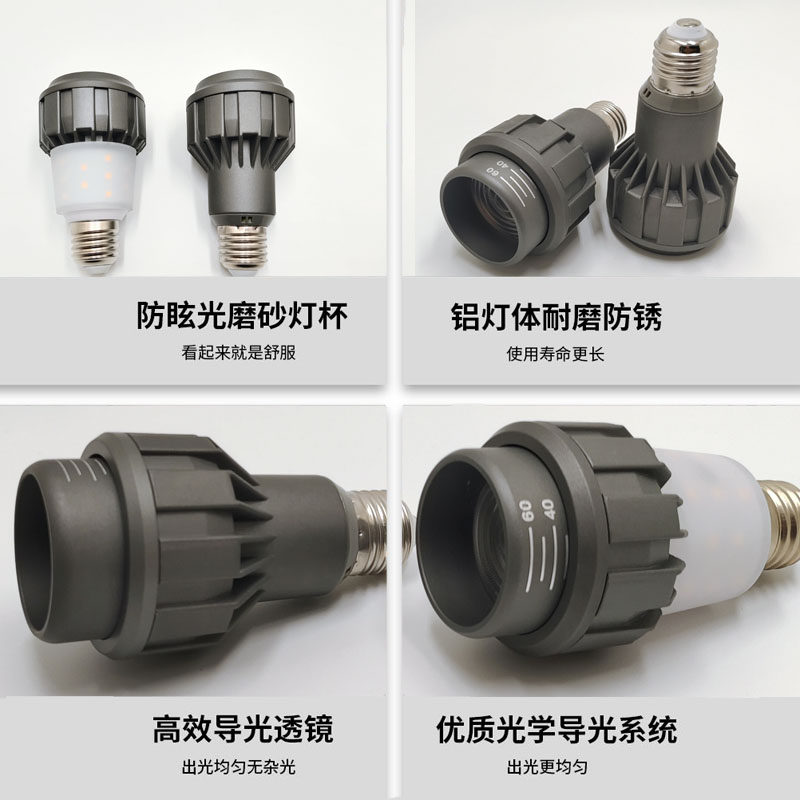 e27螺口射灯火锅店专用餐厅高显色led侧发光灯泡调焦防眩目聚光灯 - 图2