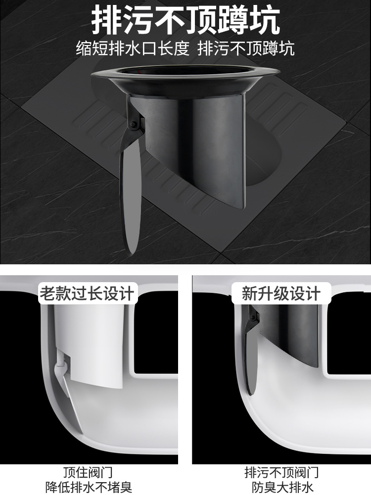 卫生间家用防臭堵臭器厕所蹲坑式堵孔塞蹲便器便池盖子防返味神器 - 图3