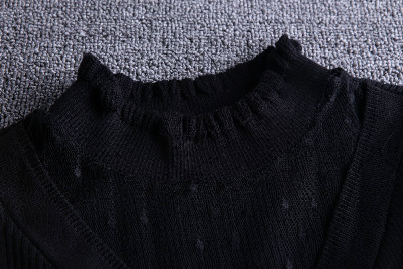 蕾丝针织连衣裙秋冬季2020新款毛衣 从度连衣裙