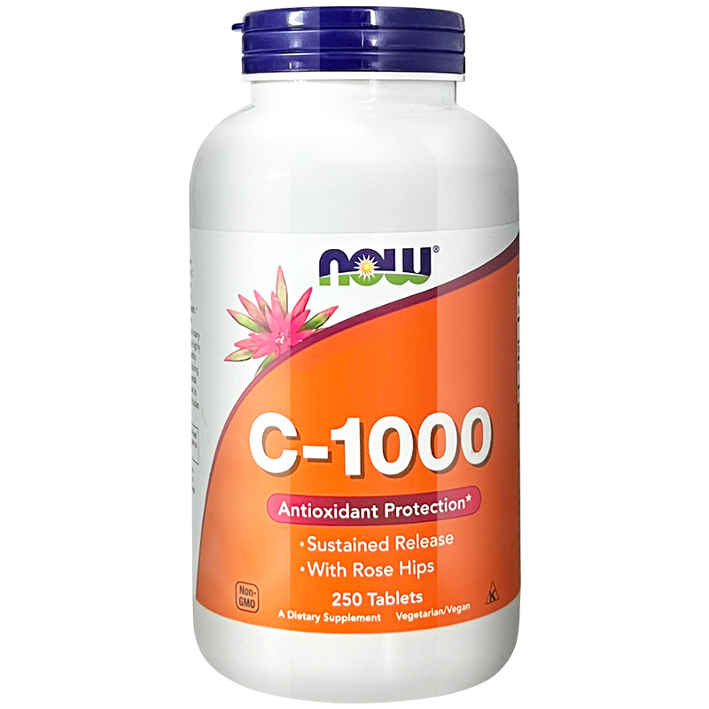NOW诺奥维生素C缓释片1000mg/250粒复合高浓度VC营养素美国进口