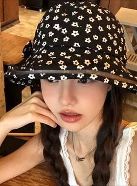 春夏碎花休闲盆帽慵懒风可爱