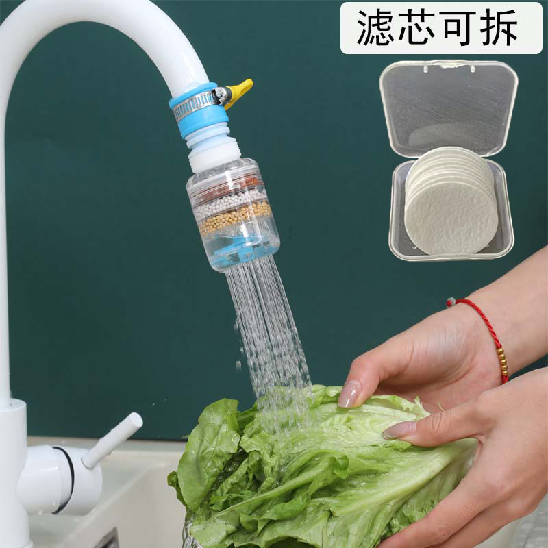 水龙头防溅水花洒过滤器厨房滤水器可旋转伸缩深层净水器冷热通用 - 图3