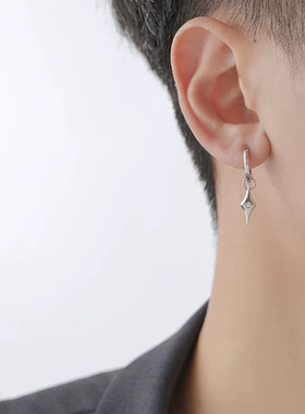 四芒星独特耳环男ins冷淡风耳扣