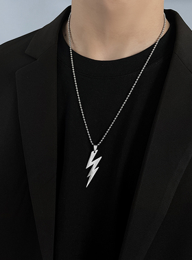 潮流闪电嘻哈hiphop吊坠项链