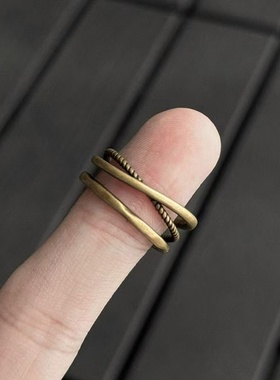 Vintage古着复古多层交叉戒指