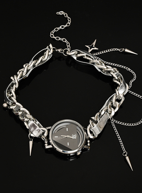 未来感时间表盘项链赛博朋克辣妹