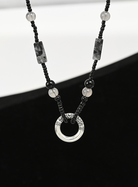 平安扣项链男款新中式锁骨链