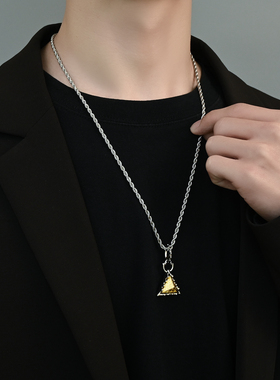复古金字塔吊坠项链男女街头