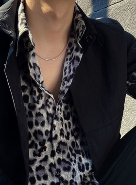 潮牌蛇骨链简约细项链男潮