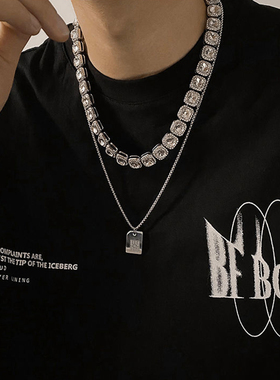 美式街头冰糖钻项链男女嘻哈