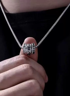 三环貔貅吊坠项链男款复古小众