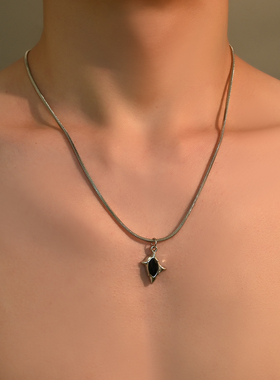 十字星星蛇骨链小众设计项链男