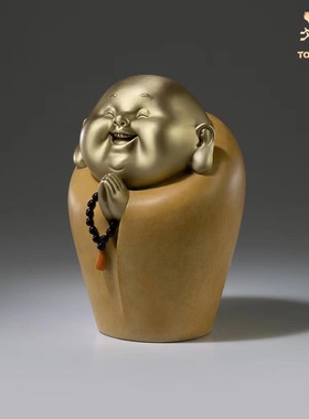 工艺品桌面摆件铜师傅铜小沙弥