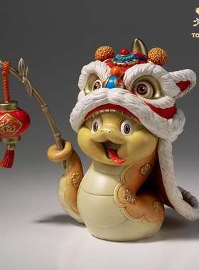 铜师傅《金蛇迎福》客厅桌面蛇年铜摆件 家居装饰品 蛇年吉祥物