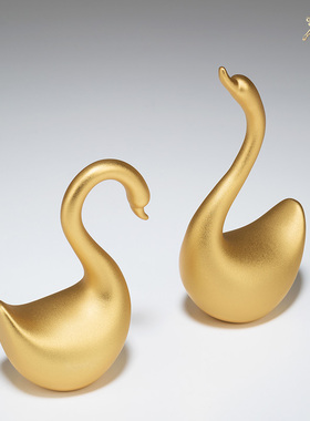 铜师傅娴静优雅家居饰品天鹅摆件