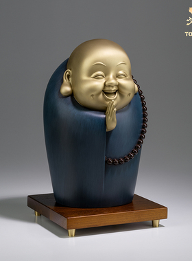 铜师傅我心常乐弥勒摆件