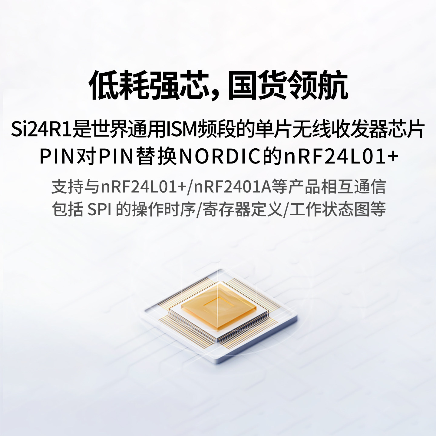 大夏龙雀2.4G无线模块接收发射频Si24R1兼容nRF24L01全双工SPI - 图1
