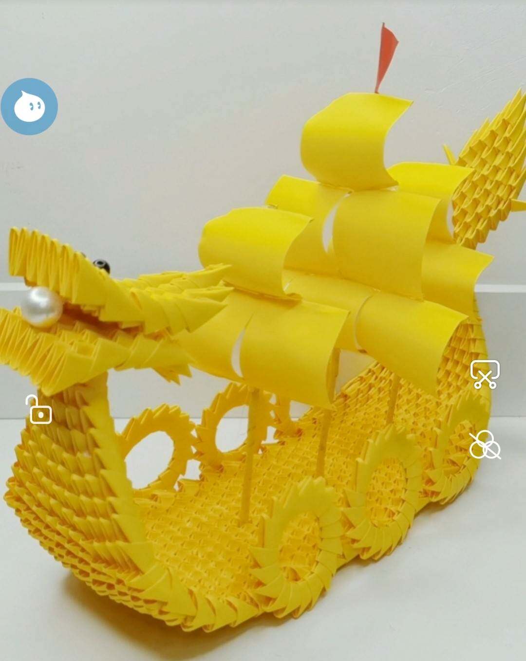 三角插料船帆船龙船龙舟折纸diy端午节工折纸材装包套活动手手工