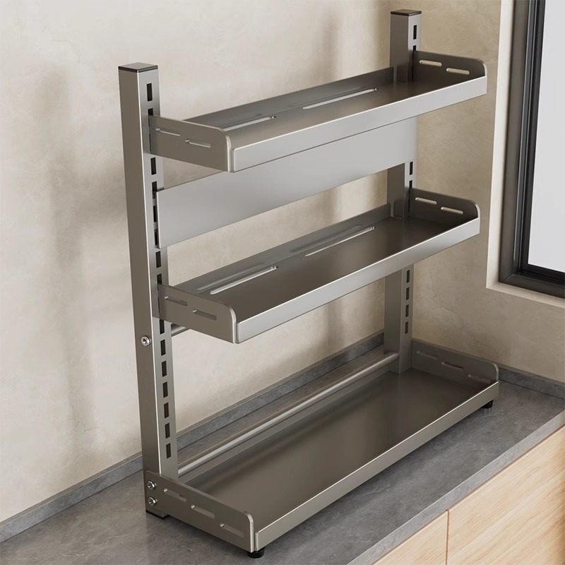 可调节高度台面厨房置物架调味调料刀架多功能厨具用品落地收纳架,淘宝优惠券,粉丝福利购,淘宝优惠卷