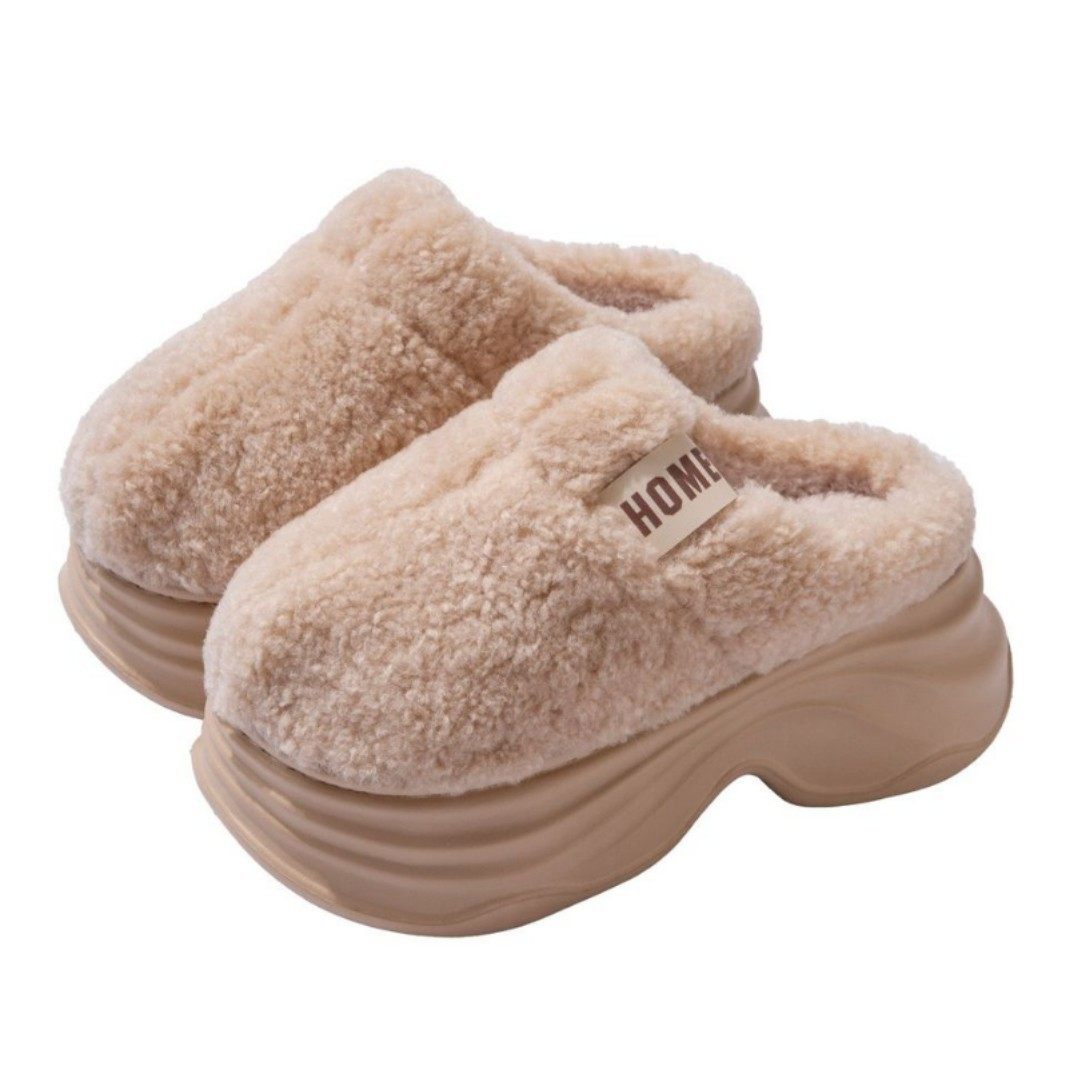 厚底棉拖鞋女秋冬季新款家居防滑保暖加绒毛毛小个子女生增高拖鞋,淘宝优惠券,粉丝福利购,淘宝优惠卷