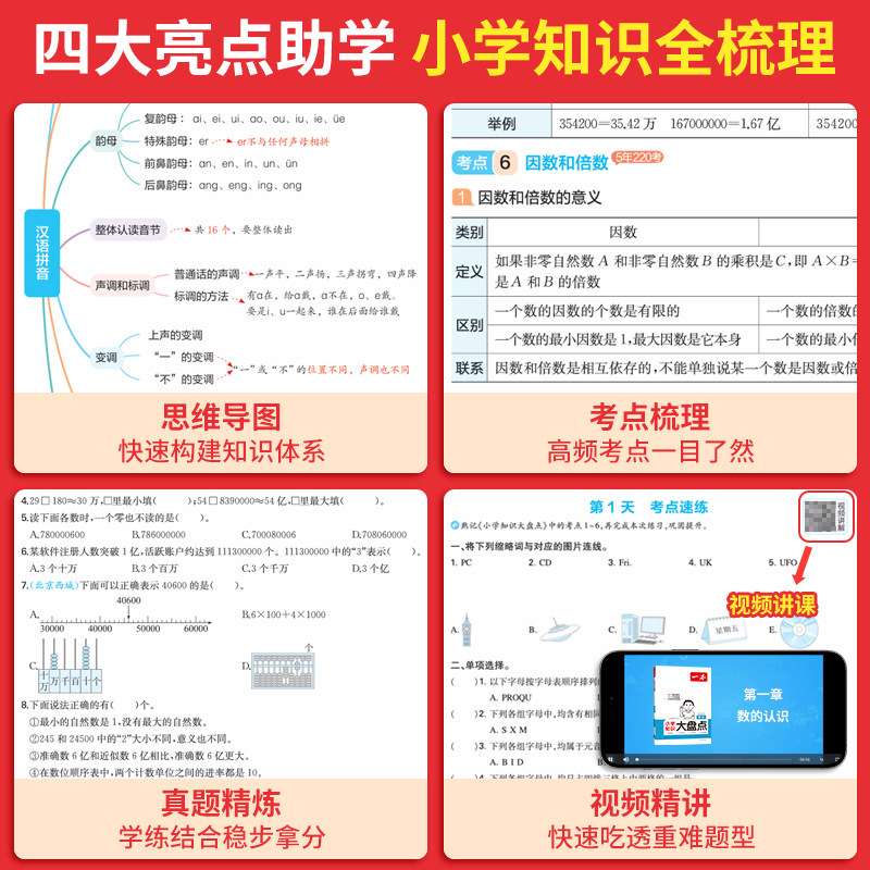 26新一本小学知识大盘点语文数学英语基础知识大盘点 小学知识大全四五六年级考试总复习人教版 小升初语文数学英语必背考点工具书