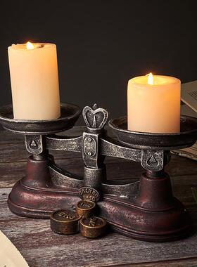 个性复古笔筒摆件书房办公室桌面收纳装饰品玄关酒柜树脂怀旧摆设