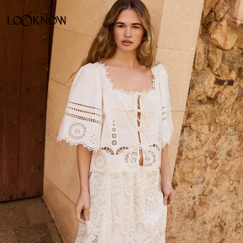 SISSEL EDELBO设计师品牌LOOKNOW2025春夏新款白色方领衬衫 - 图0