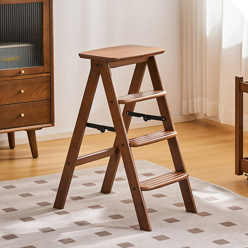 可折叠凳子家用梯凳多功能厨房高脚凳两用爬梯登高三步梯凳吧台凳 - 图0