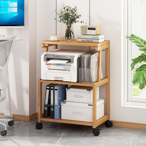 打印机架子置物架落地办公室多层可移动复印机桌子文件收纳架家用 - 图0