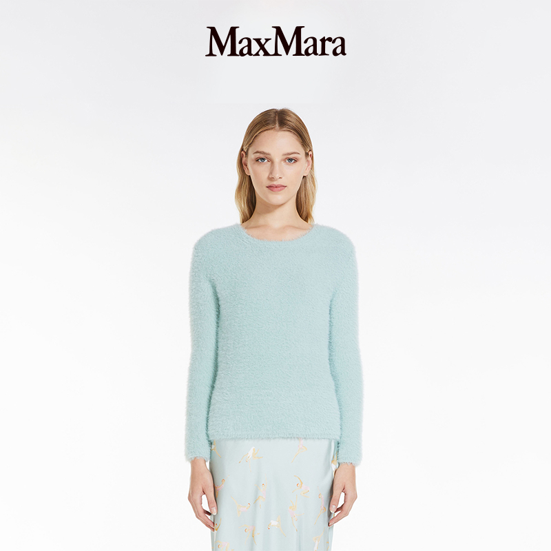 【春夏新降】MaxMara 2024春夏新品女装纯色圆领毛衫6361164106-图1