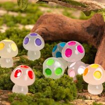 Whimsical Mini Mushorom Ornaments Glow Effect Fairy Garden