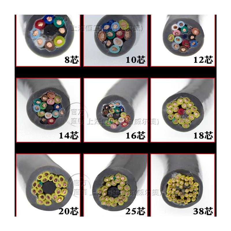 TRVV拖链电缆20 25 32 38芯0.3 0.5 0.75 1 1.5平方铜芯柔性电线 - 图3