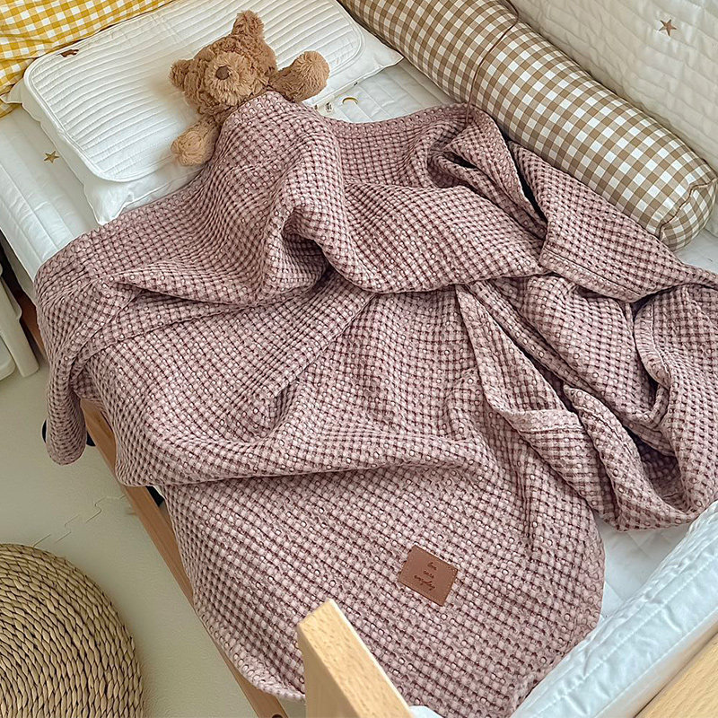 malolotte进口新生婴儿华夫格小毯子儿童纯棉夏凉毯空调午睡盖毯,淘宝优惠券,粉丝福利购,淘宝优惠卷